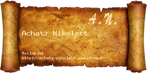 Achatz Nikolett névjegykártya