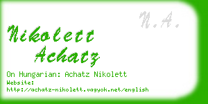 nikolett achatz business card